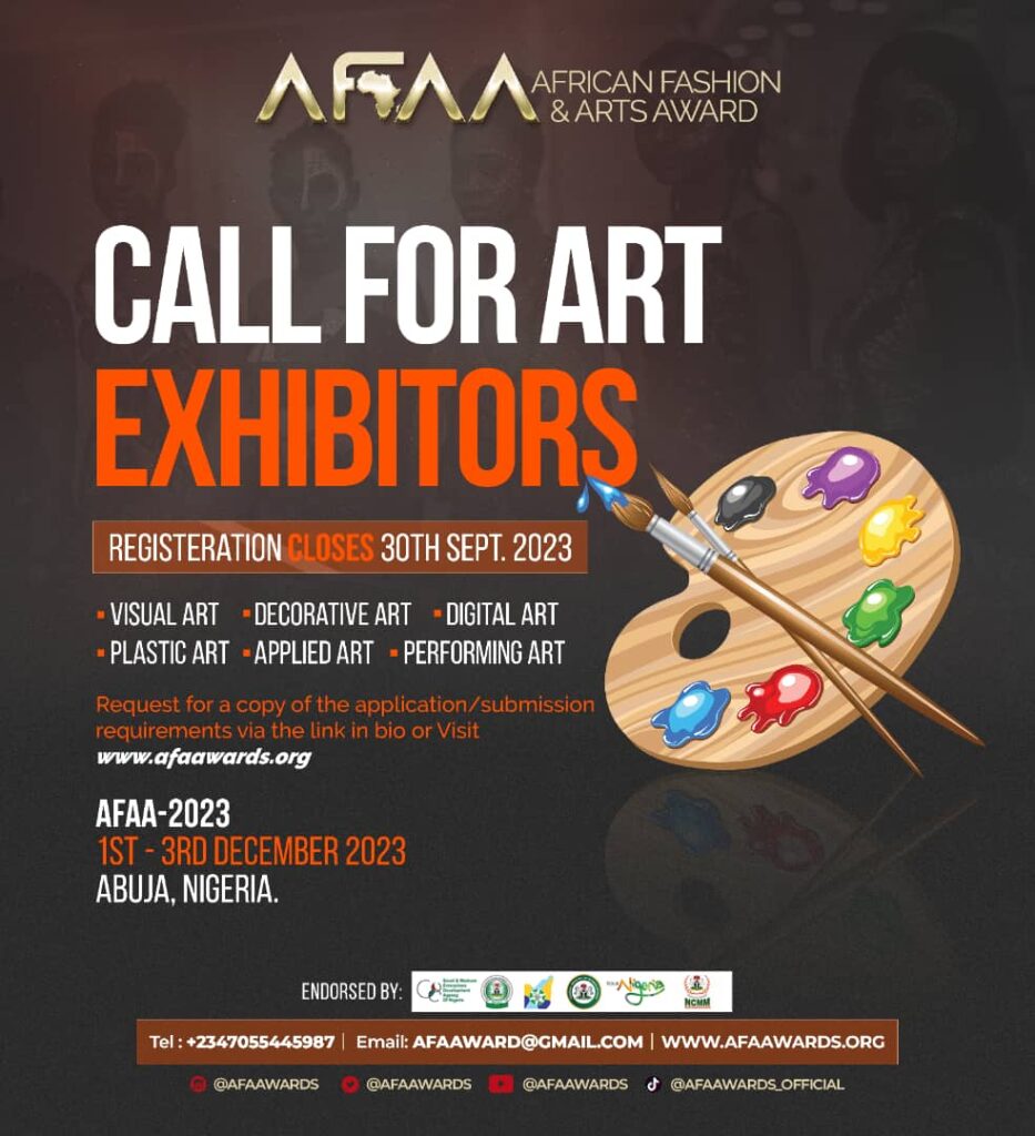 call for Afaa art exhibitors 2023